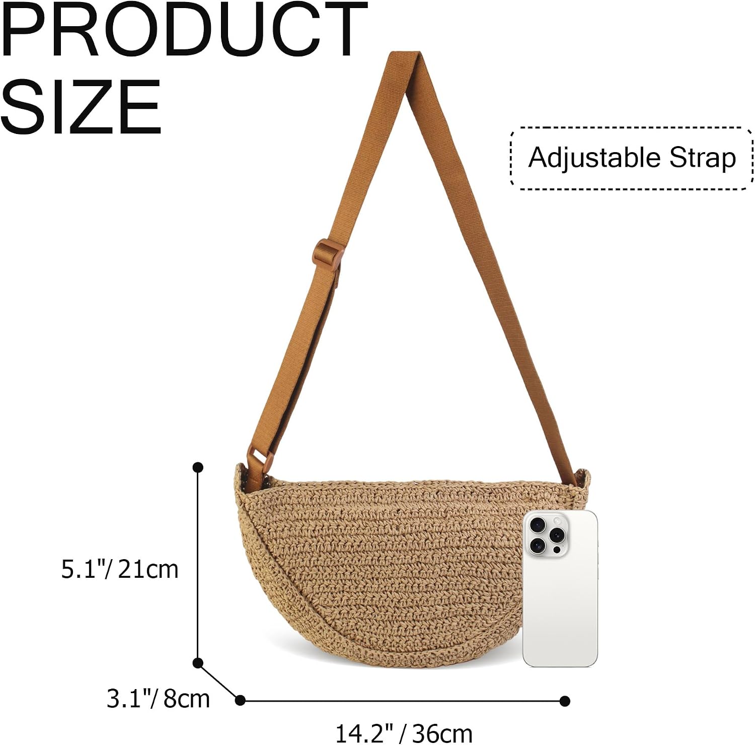 Straw Crossbody Bag for Women 2025 Summer Woven Beach Purse Fashion Handmade Crochet Shoulder Bag