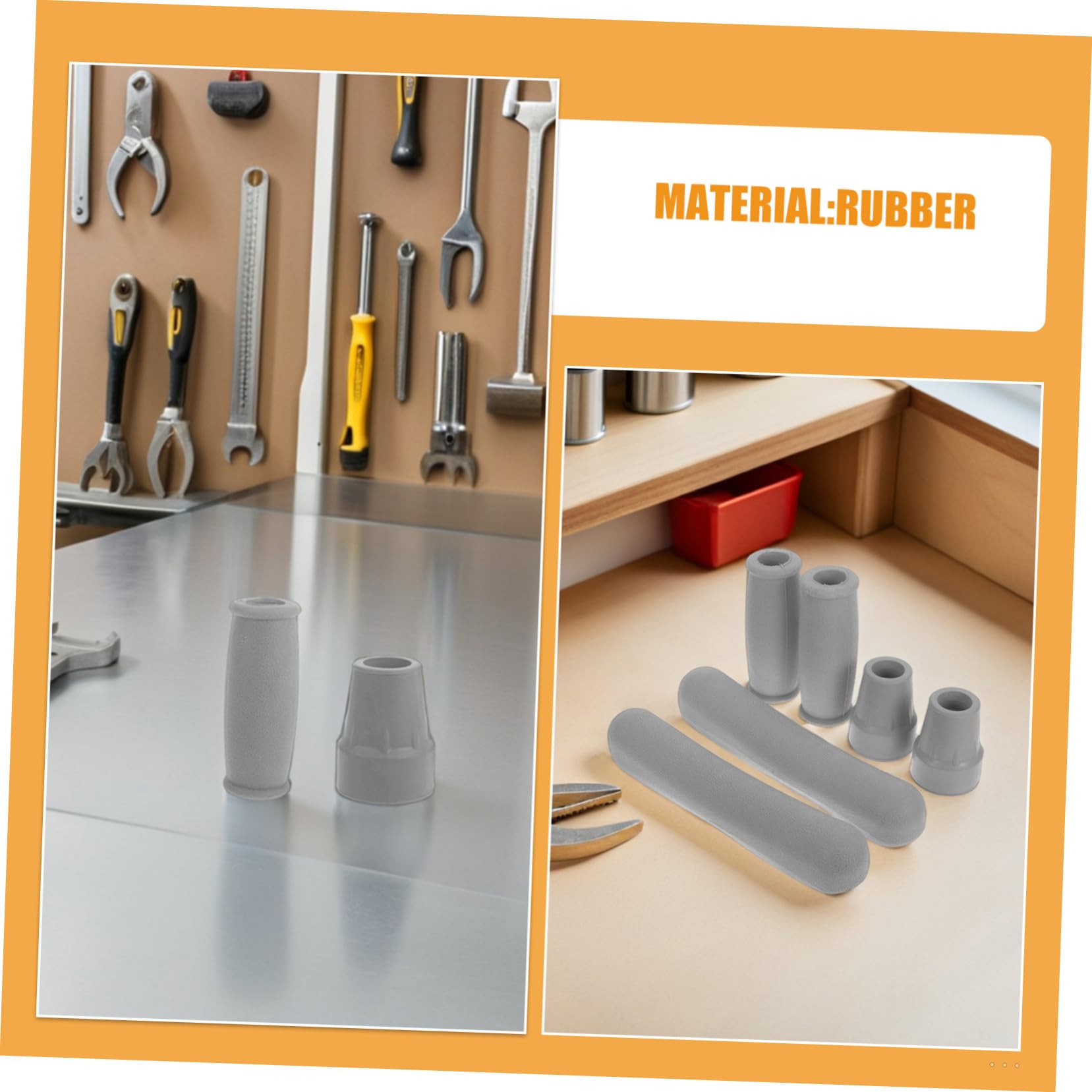 Abaodam 4 Set Accessori per Stampelle con Cuscinetti Sottoascellari Ergonomici Impugnature Antiscivolo e Puntali in Gomma per Bastoni da Passeggio Kit Sostitutivo Pad e Gommini per