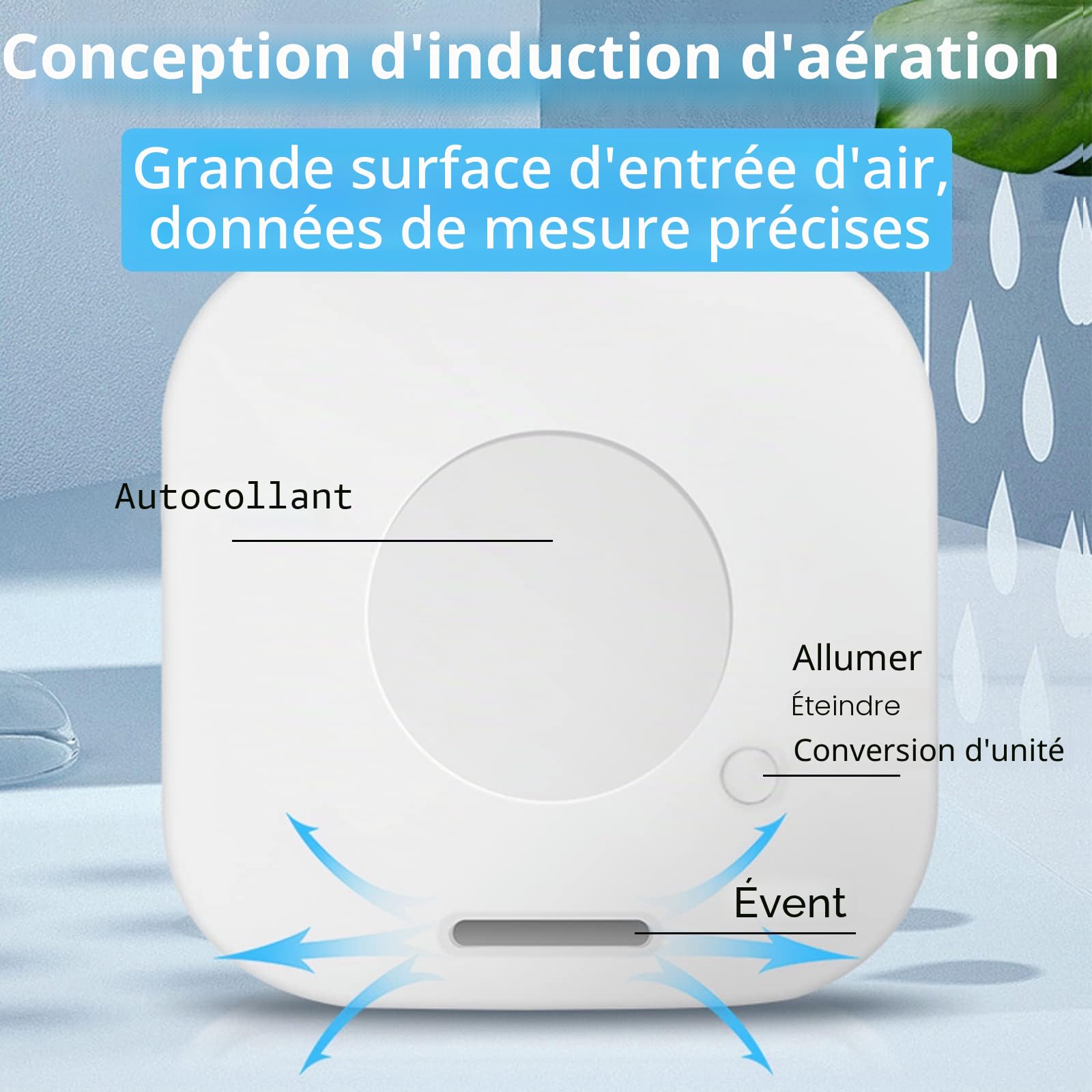 Lot de 4 thermomètres hygromètres numériques d'intérieur - Mini thermomètre hygromètre de chambre - Mesureur de température et d'humidité avec interrupteur pour chambre de bébé, salon, bureau, serre