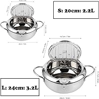 Vista 6 de Freidora olla freidora japonesa mini olla de acero inoxidable Olla de temperatura controlada Tempura Sartén Termómetro Cocina de inducción Ollas