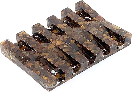 Miniatura 7 de Jabonera rectangular hecha a mano con piedras para decoración de ducha y baño, bandeja de jabón natural para mantener el jabón seco, accesorios de