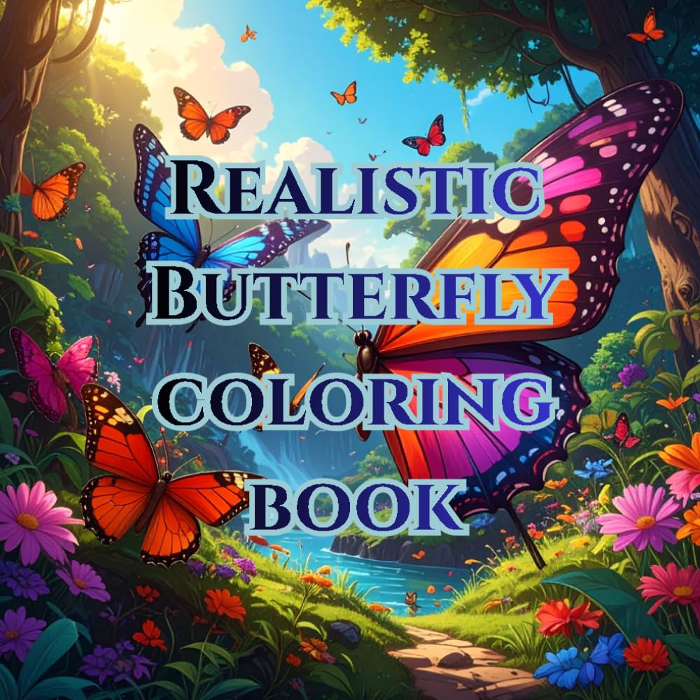 Butterfly adult coloring book / mindfulness, anti stress: with 50 realistic butterfly imiges from around the world (realistic nature adult coloring books / against stress)