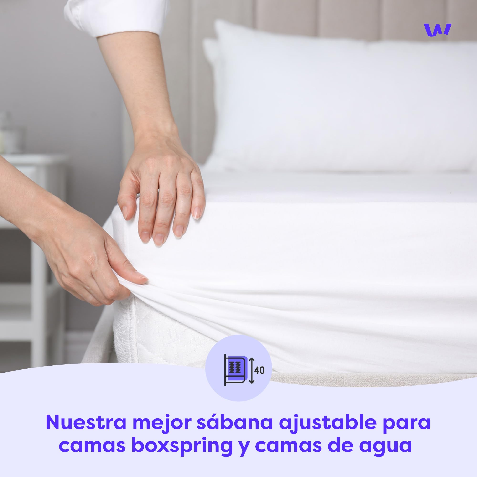 Wolkenfeld Sábana Ajustable para Cama Boxspring 200x220 hasta 220x240cm - hasta 40cm de Altura de colchón - Sábana de algodón Premium 200x220 200x240 220x240 para Camas Boxspring - Gris Claro