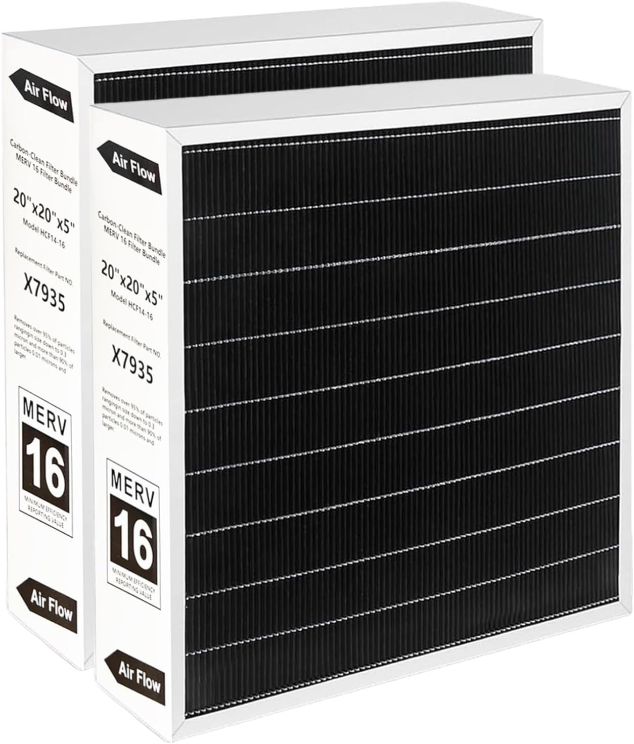 X7935 20"x20"x5" MERV 16 Furnace Air Filter Replacement with Lennox X7935 Filter Model HCC14-23 and Filter Models FC100A101 And FC200E1011, 2Packs