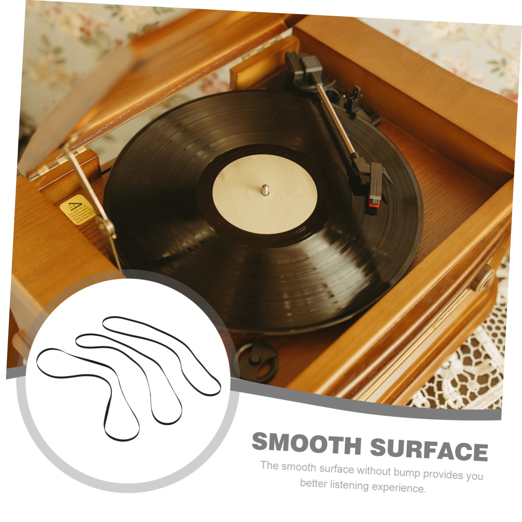 Artibetter 15pièces Courroie De Remplacement Caoutchouc Pour Tourne-disque De Compatible Avec Phonographe Et Lecteur De Disques Vinyles Noir