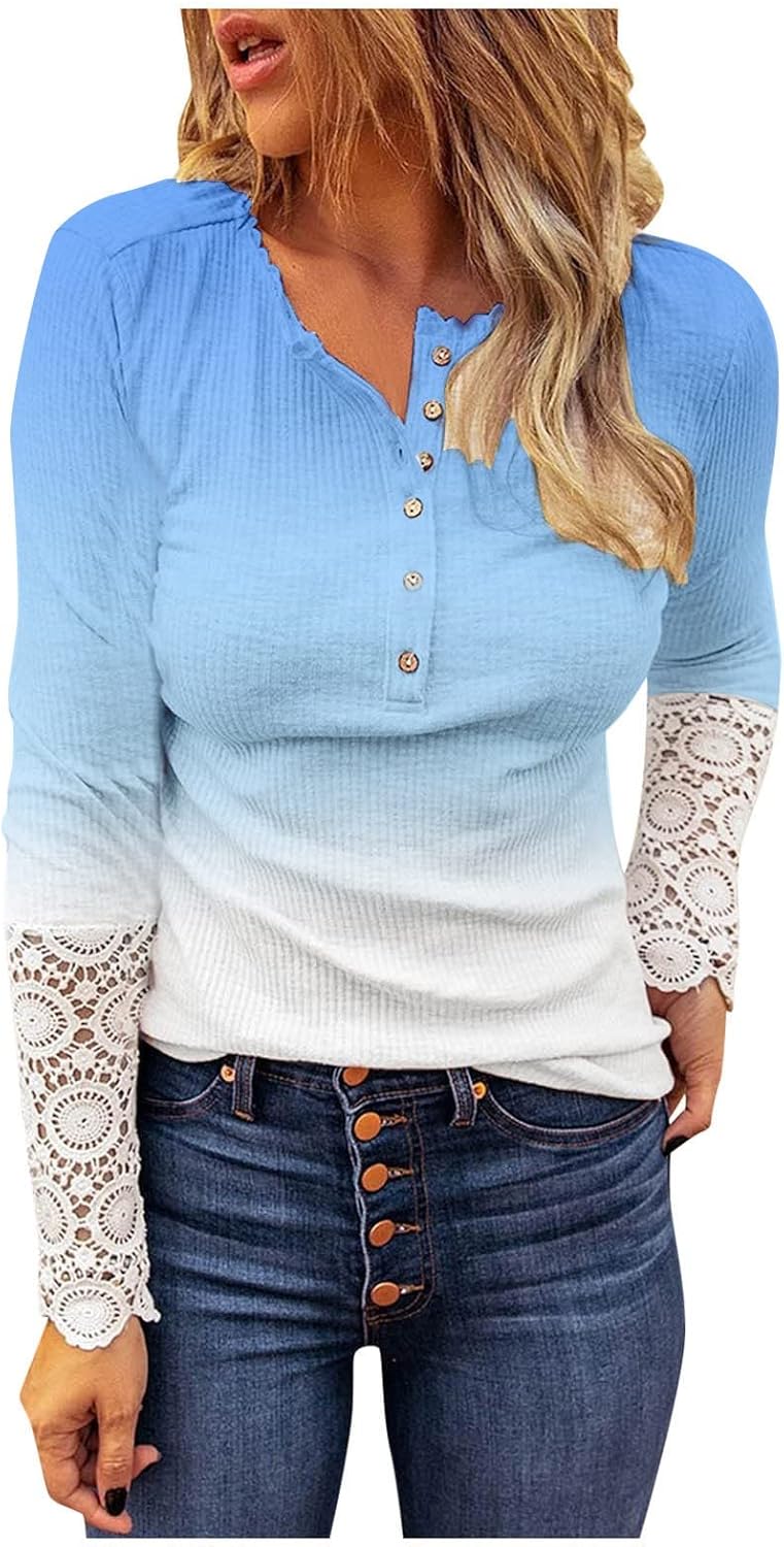 Womens Tops,Long Sleeve Shirt Thermal Long Sleeve Shirt Funny Shirts Ladies O Neck Casual Short Sleeve Comfortable Loose Print T-Shirt Top Long Sleeve Tunic Tops for Women(Sky Blue-5,Medium) : Clothing, Shoes & Jewelry