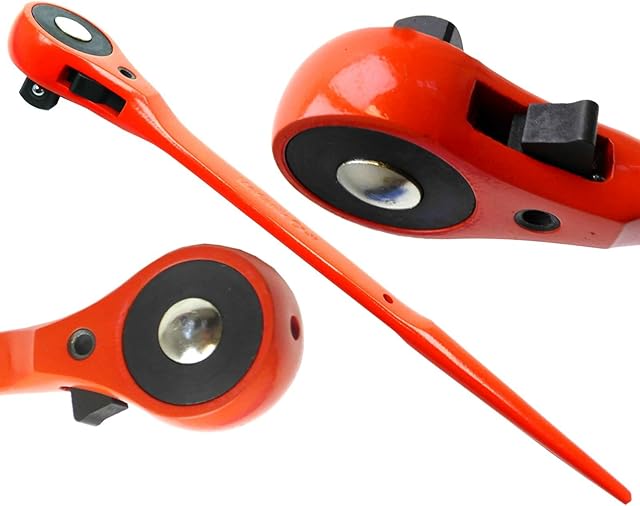 Scaffold Spanner Ratchet Podger Spanner/Steel Erect Spanner Orange Powder Coated 1/2" Drive fits Any 1/2" Socket
