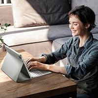 Vobafe iPad Air 13" és iPad Pro 12.9" Billentyűzetes Tok QWERTZ Trackpad Világosszürke 9