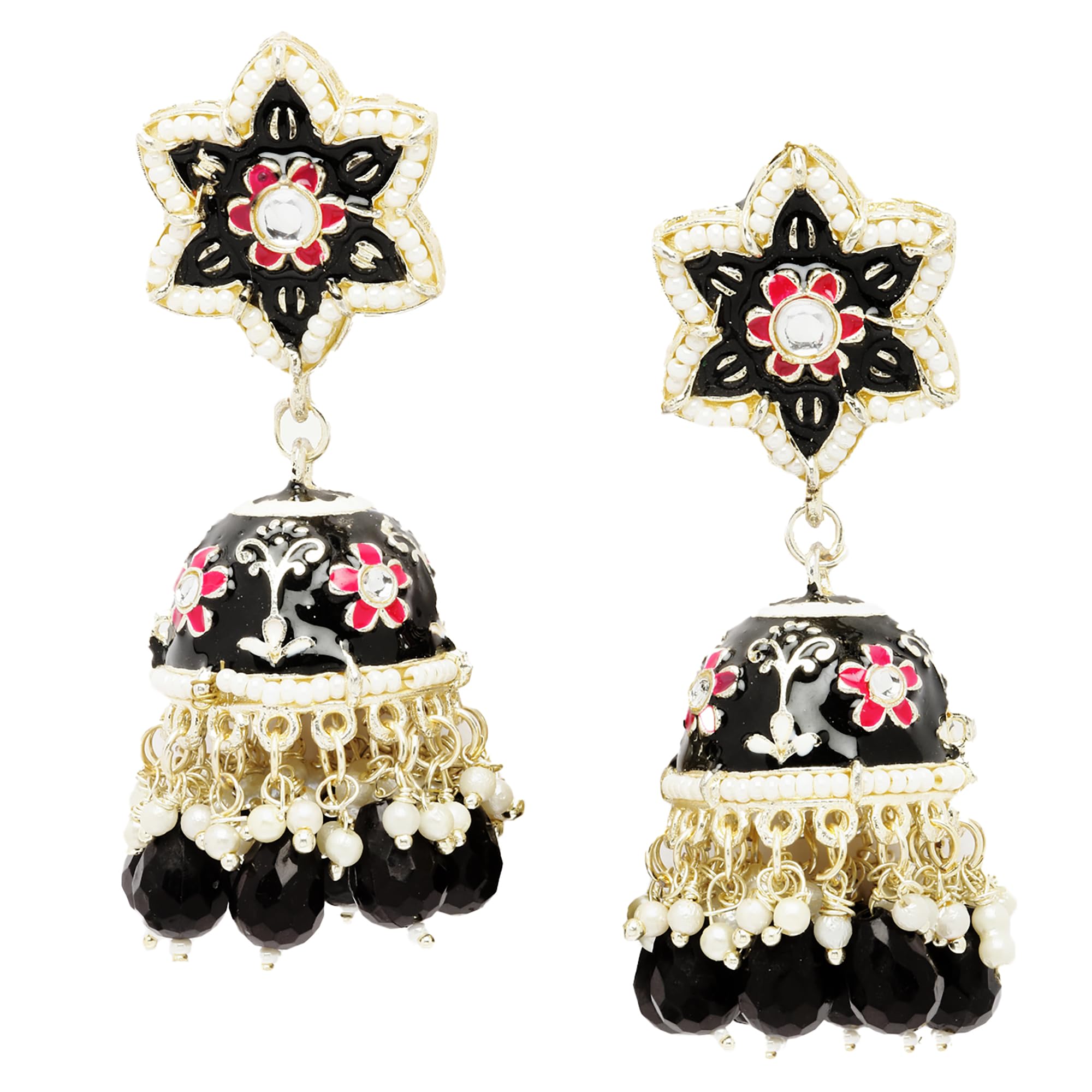 See full amazon price history chart for ZENEME Gold-Plated Kundan-Pearls studded Star Shaped Enamelled Jhumka Earrings For Women & Girls ZENEME Gold-Plated Kundan-Pearls studded Star Shaped Enamelled Jhumka Earrings For Women & Girls (B0C393JBTJ) Amazon Price History, Amazon Price Tracker