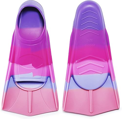 Miniatura 8 de Aletas de natación para niños, aletas cortas para jóvenes, aletas de entrenamiento de natación para natación de regazo, para niños y niñas