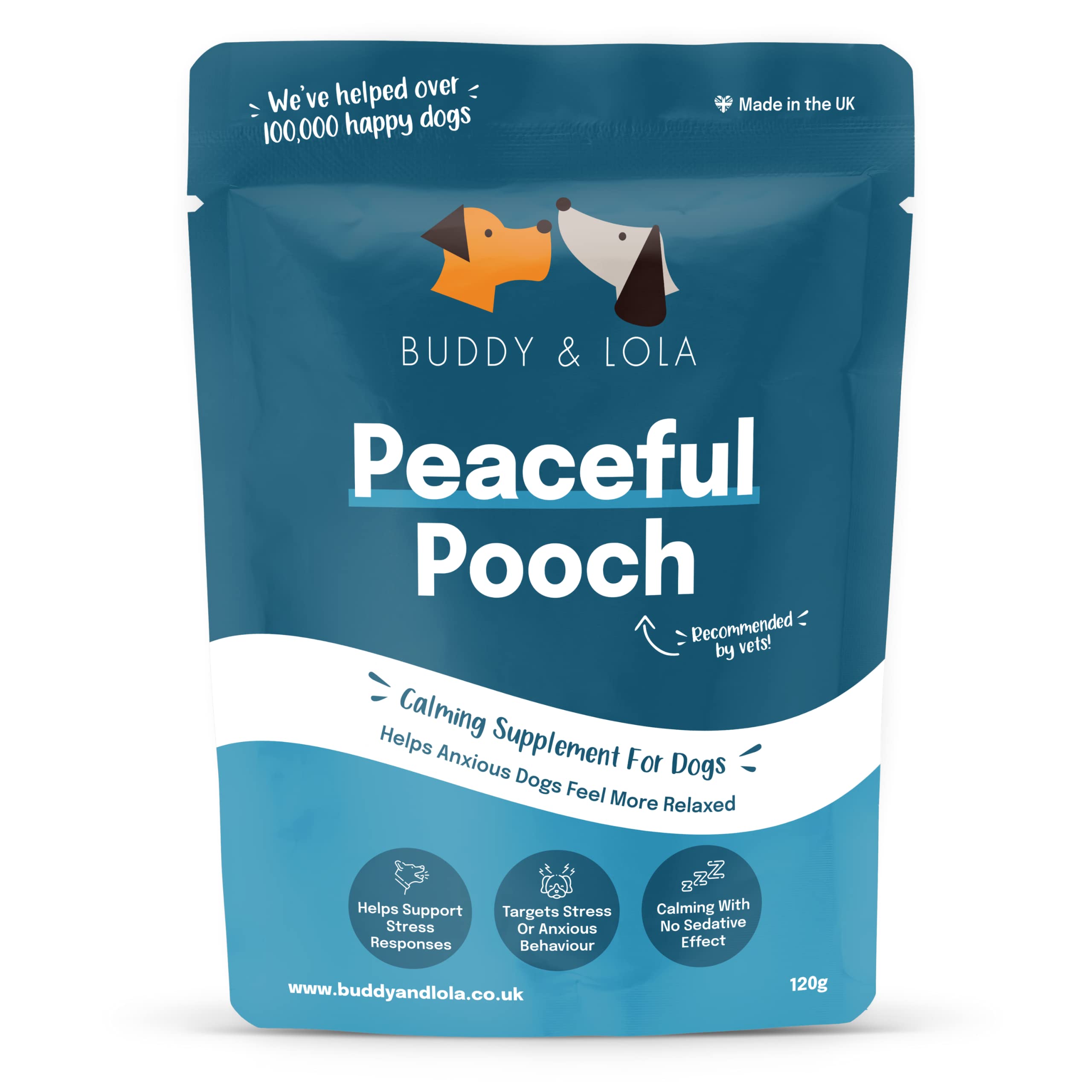 – Peaceful Pooch Dog Calming Products - Perfect Remedy for Dog Anxiety relief - Easy to Use Powder, No Tablets, Spray or Plug in Needed Breeds - Great for Rescue or Re Homed Pets