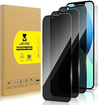 3 Pack Privacy Screen Protector for iPhone 14, Anti-Spy Glass