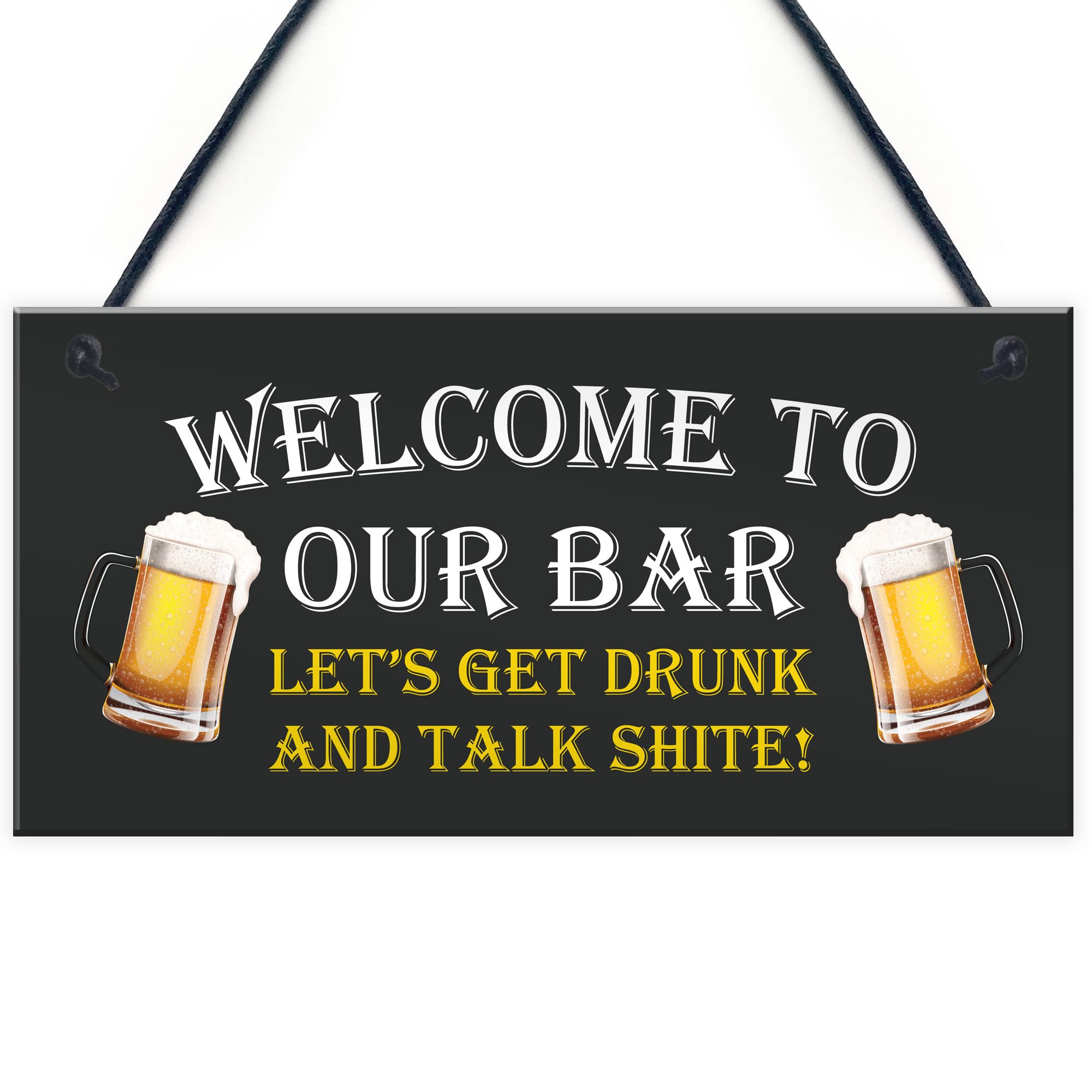 Red Ocean WELCOME Bar Sign Hanging Door Wall Plaque Man Cave Pub Bar Sign Alcohol Beer Gift