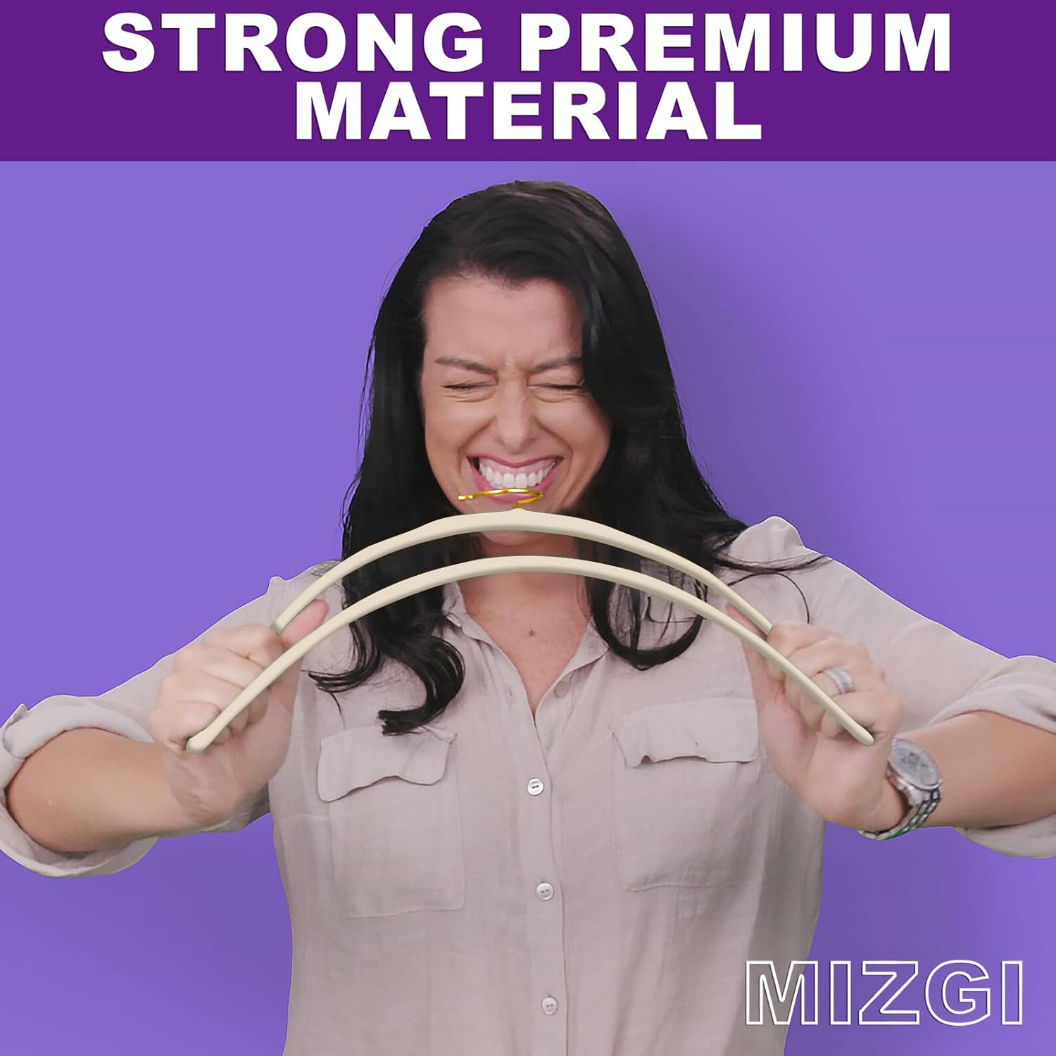 MIZGI Ivory Velvet Hangers 40 Pack,Premium Gold Clothes Hangers Non-Slip Felt Hangers,Sturdy IvoryHeavy Duty Coat Hanger,Durable Suit Hanger for Space Saving, No Flocked Marks