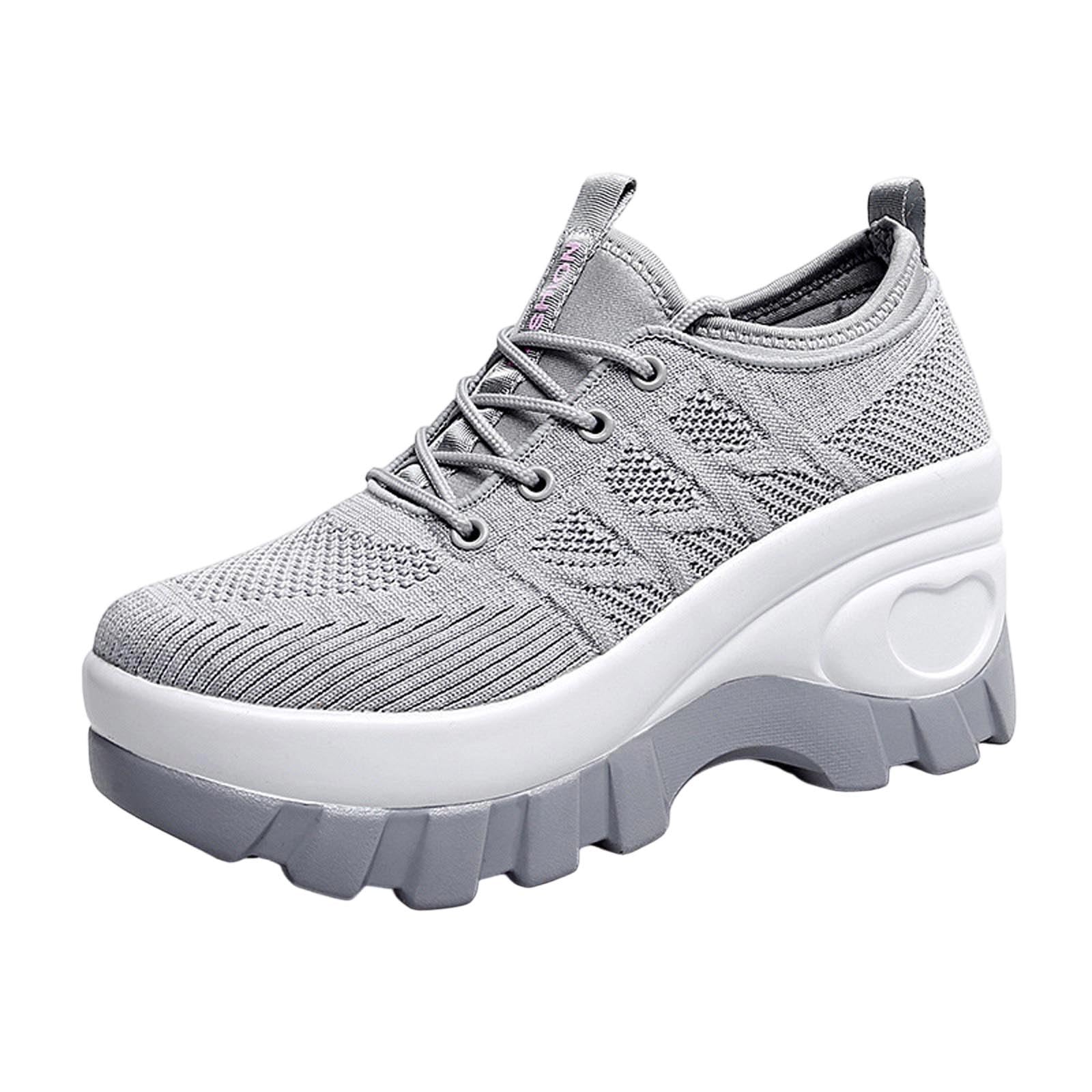 Zapatillas con Plataforma para Comodidad Diaria y Uso Casual al Aire Libre. Zapatos de Caminar de Suela Gruesa y a la Moda para Todo el día.
