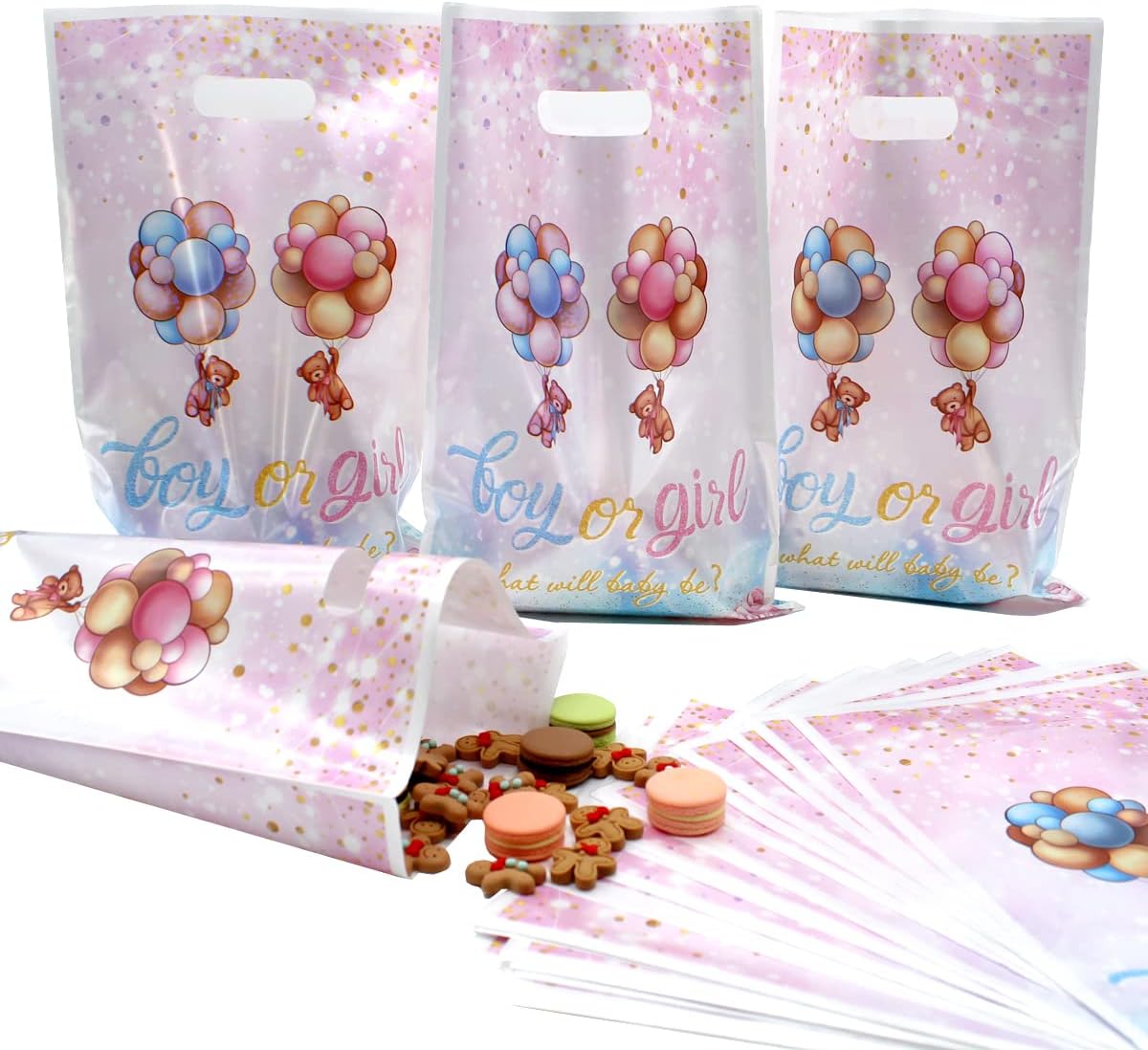 HAKOTI Gender Reveal Goodie Bags Decoration100pcs Bear Boy