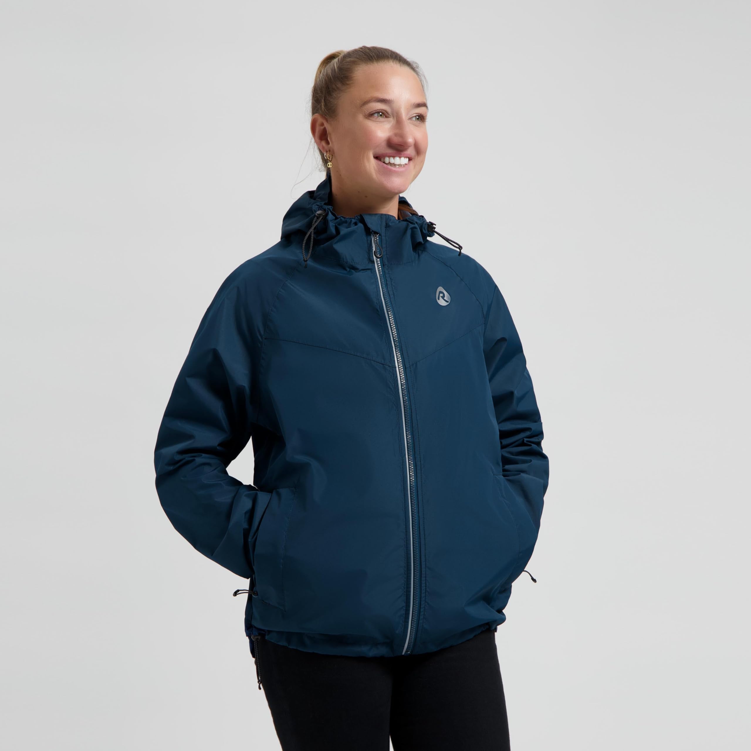 Rogelli Regenanzug Damen und Herren - Commuter Core - Regenjacke und Regenhose - Blau Schwarz - Größe XXL