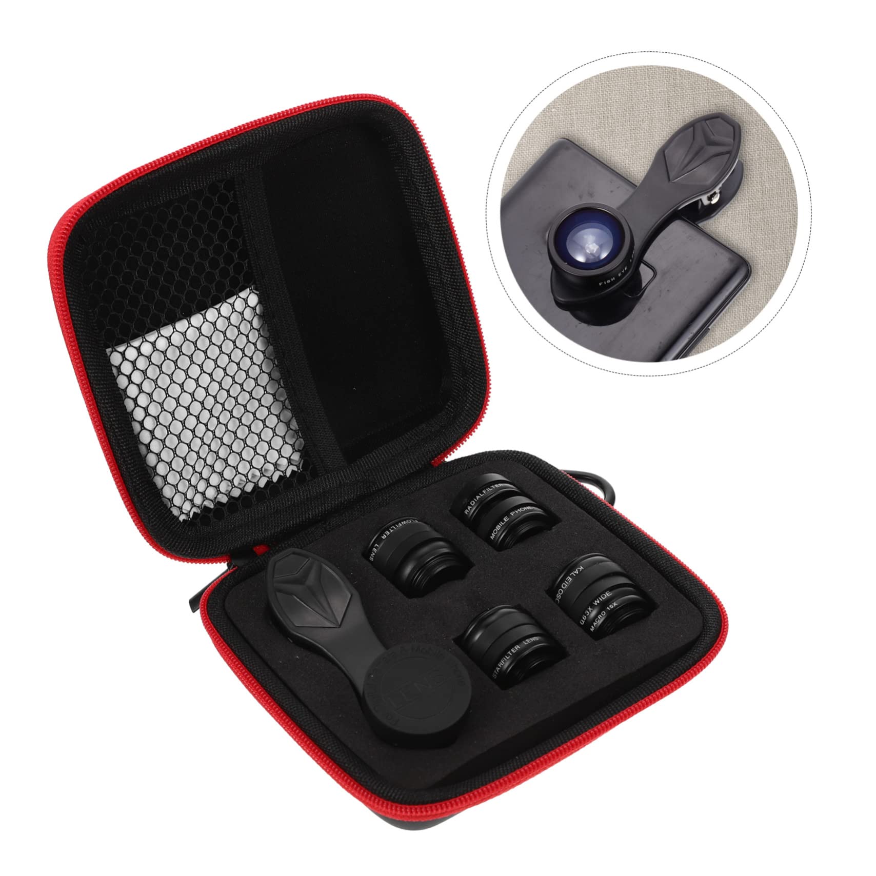 Clip Obiettivo per Fotocamera Telefono 10 in 1 Nero | Lega di Alluminio e Vetro, Set da 1 Pezzo, Ampio Campo Visivo, Primi Piani Nitidi