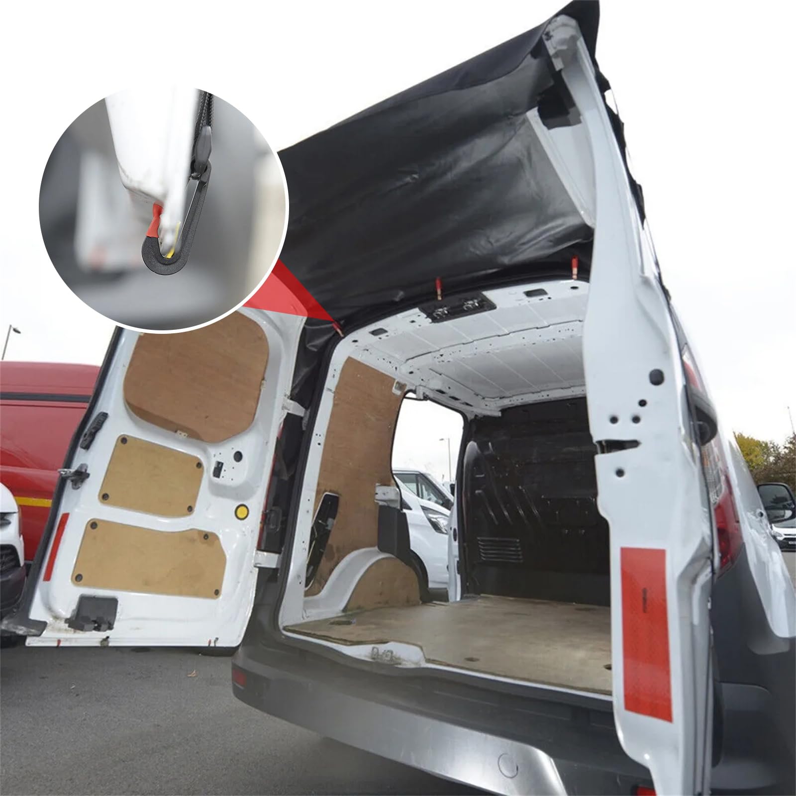 Auvent de porte arrière de grange en tissu Oxford 210D très résistant - Grande taille - Imperméable - Pour VW T4 T5 T6 Transporter