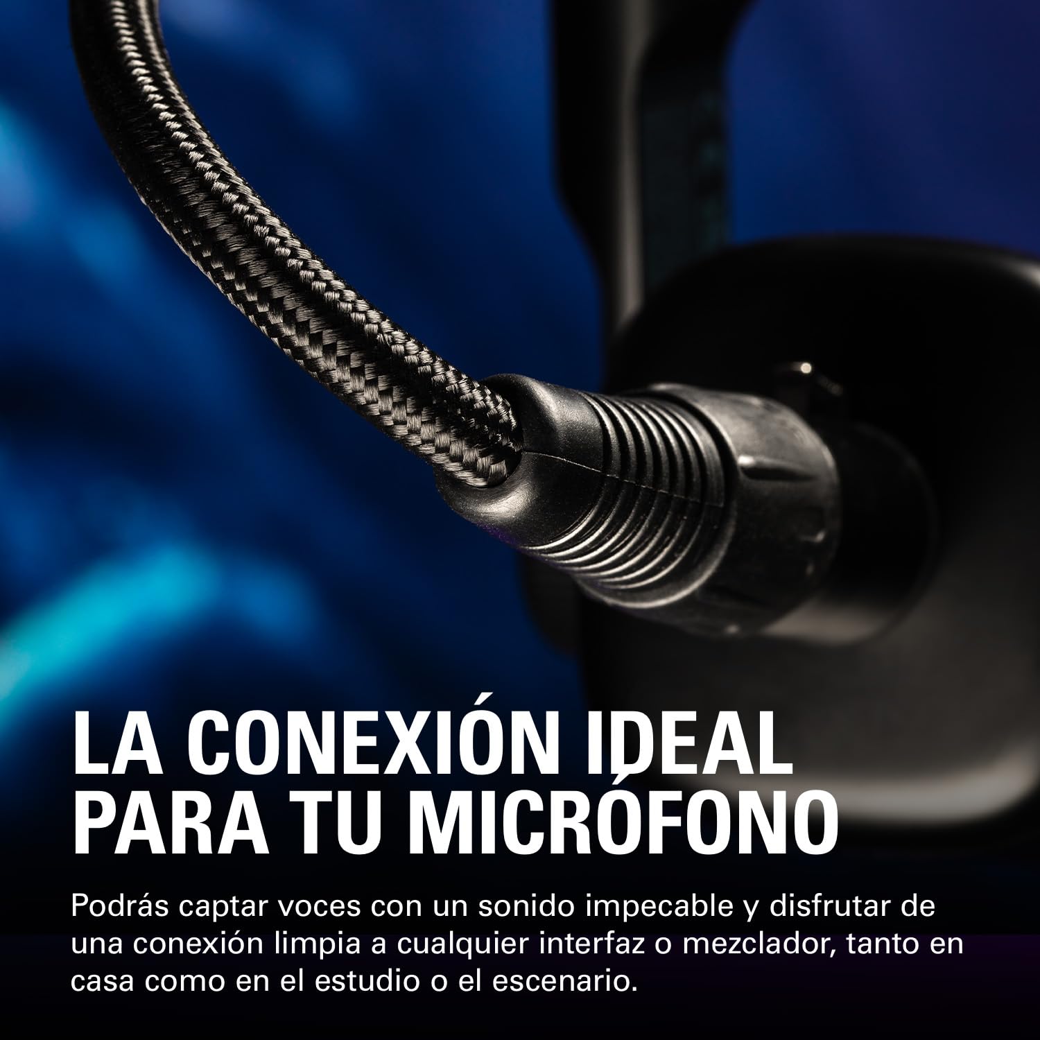 Elgato Cable XLR – Cable de micrófono apantallado para grabación en estudio y producción en directo, clavijas chapadas en oro, de macho a hembra, para micro y línea analógica balanceada, 10 pies/3 m
