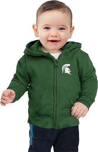 Miniatura 48 de Little King NCAA - Sudadera con capucha de algodón con cremallera completa para niños y niñas con logotipo del equipo bordado (6M 12M 18M)
