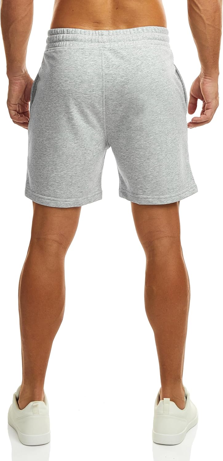 Ouber Men's Cotton Sweat Shorts Athletic Gym Workout Shorts Sporty Casual Shorts - Image 2