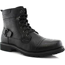 Polar Fox Mens Vegan Leather Winter Boots, with Faux Fur Lined Option