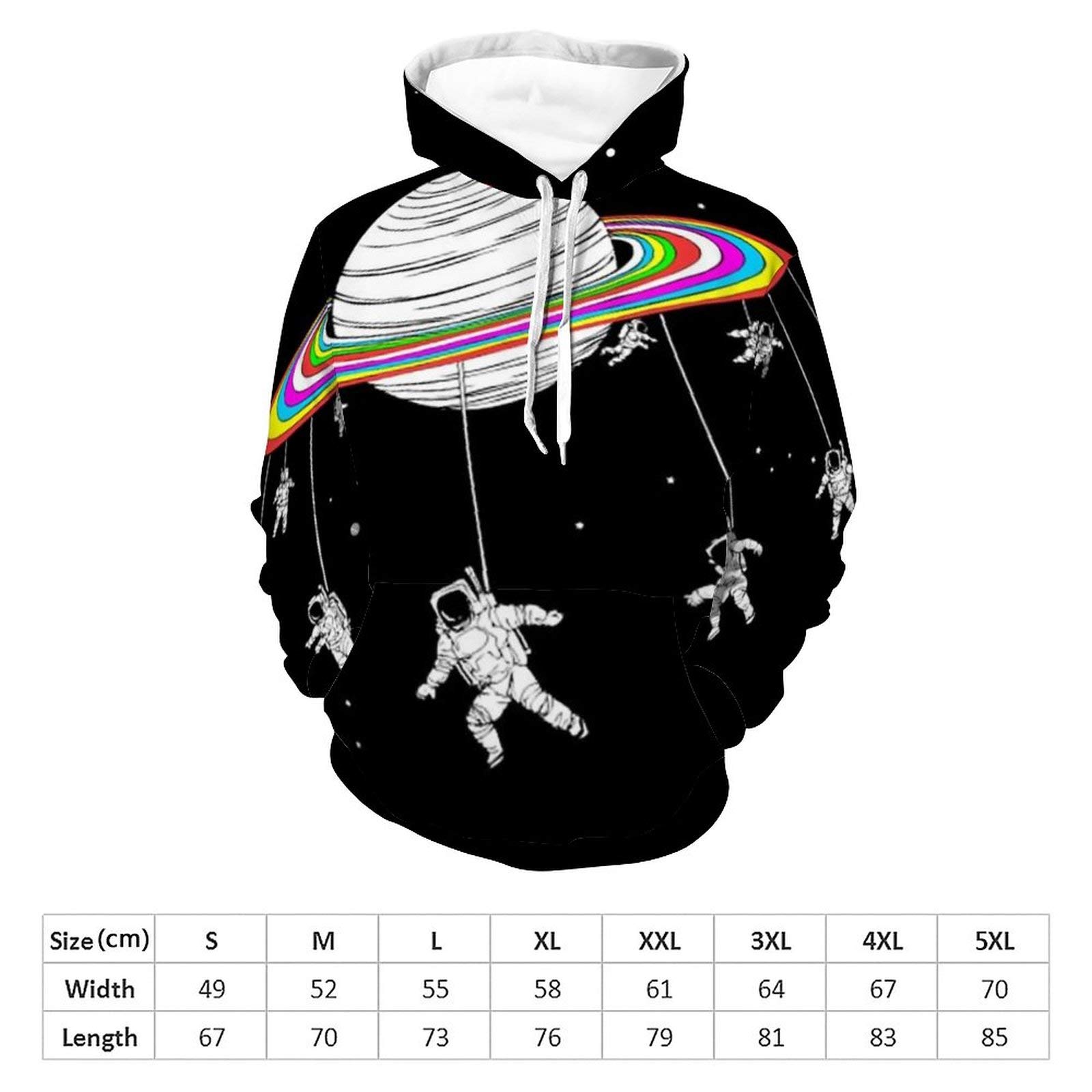 Felpa con cappuccio unisex con stampa realistica confortevole pullover a maniche lunghe con tasca per donne e uomini