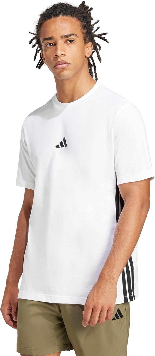 Adidas Mens Essentials Single Jersey 3-Stripes T-Shirt