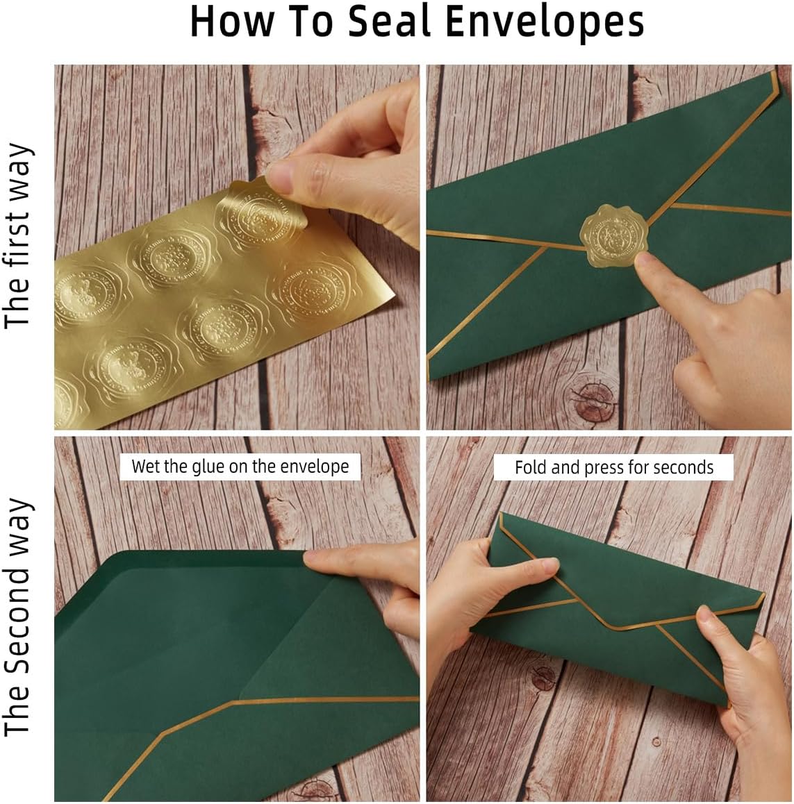 30 Pack Christmas Thick #10 Business Envelopes with Gold Border, 4 1/8 x 9 1/2 Thick Paper Standard Envelopes with Stickers for Office, Checks, Letter Mailing, Invoices (Christmas Green Red) - Image 3