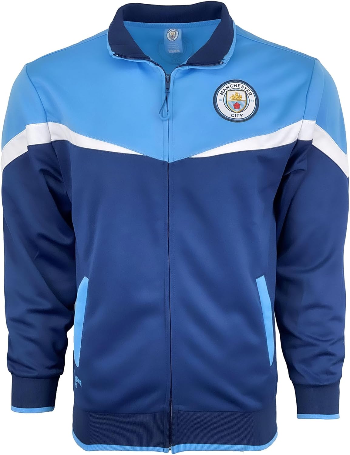 Boy's Manchester City Jacket With Zipper pockets, Licensed M. City Performance Track Jacket For Kids - Image 3