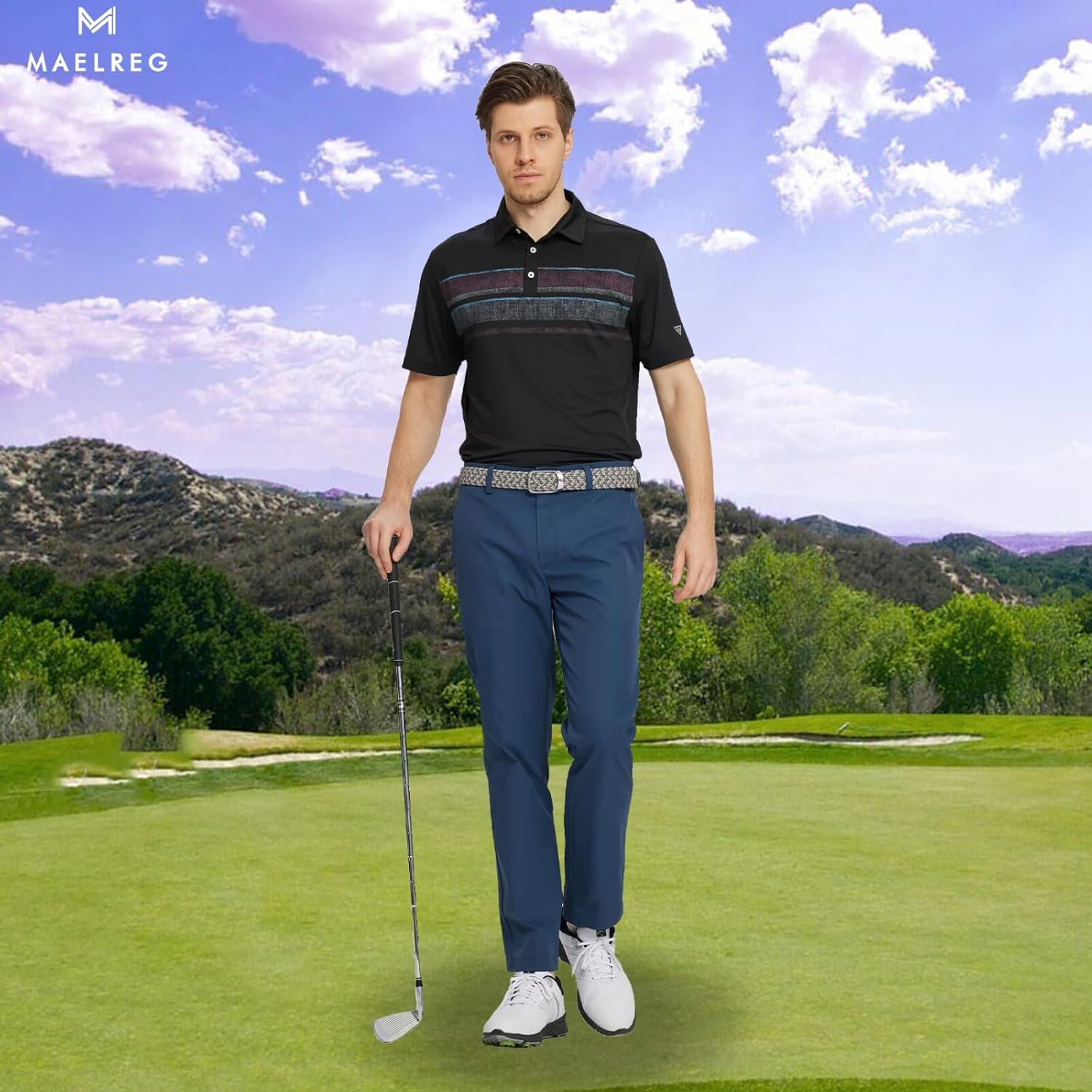 M MAELREG Golf Pants Men Quick Dry - 30"/32"/34" Stretch Lightweight 5 Pockets Water-Resistant Casual Mens Dress Pants
