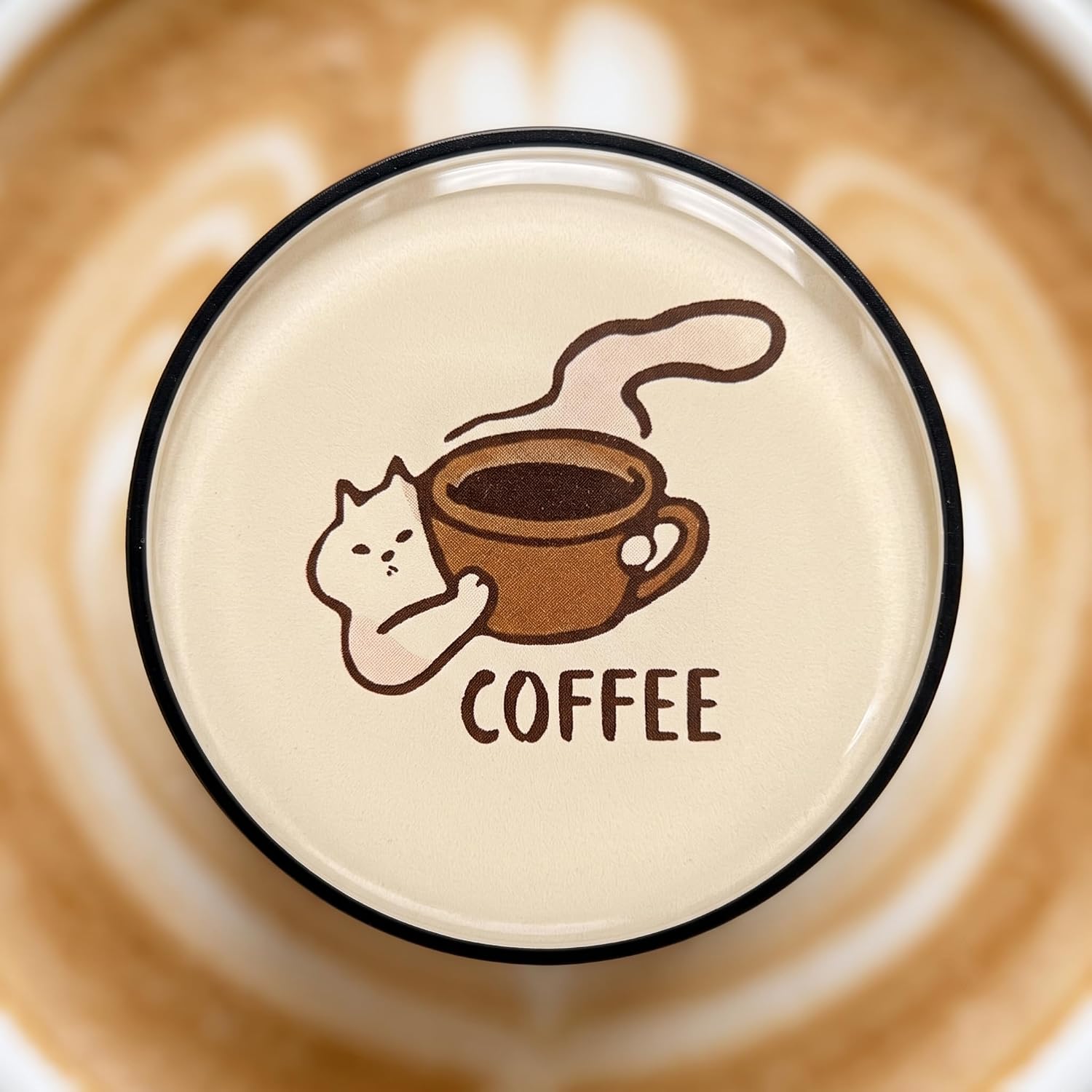 Coffee Lamp Fridge Magnet, Cute Cat Night Light Decor image 3