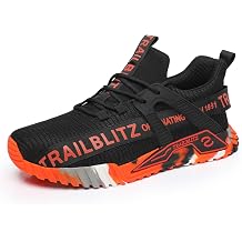 Composite Steel Toe Shoes for Men Work Safety Sneakers Non Slip Comfortable Lightweight Breathable Mens Hard Toe Industrial Construction Tennis Slip On Footwear