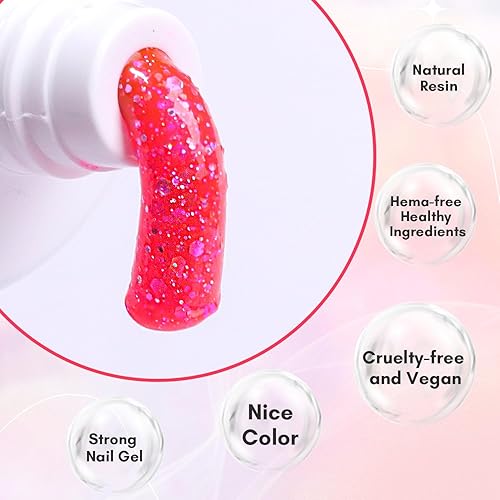 Vista 30 de Makartt - Gel de uñas de polietileno, 1.7 oz (50 ml), constructor, extensión, fortalecedor, gel de color duro, multifuncional, larga duración, fácil