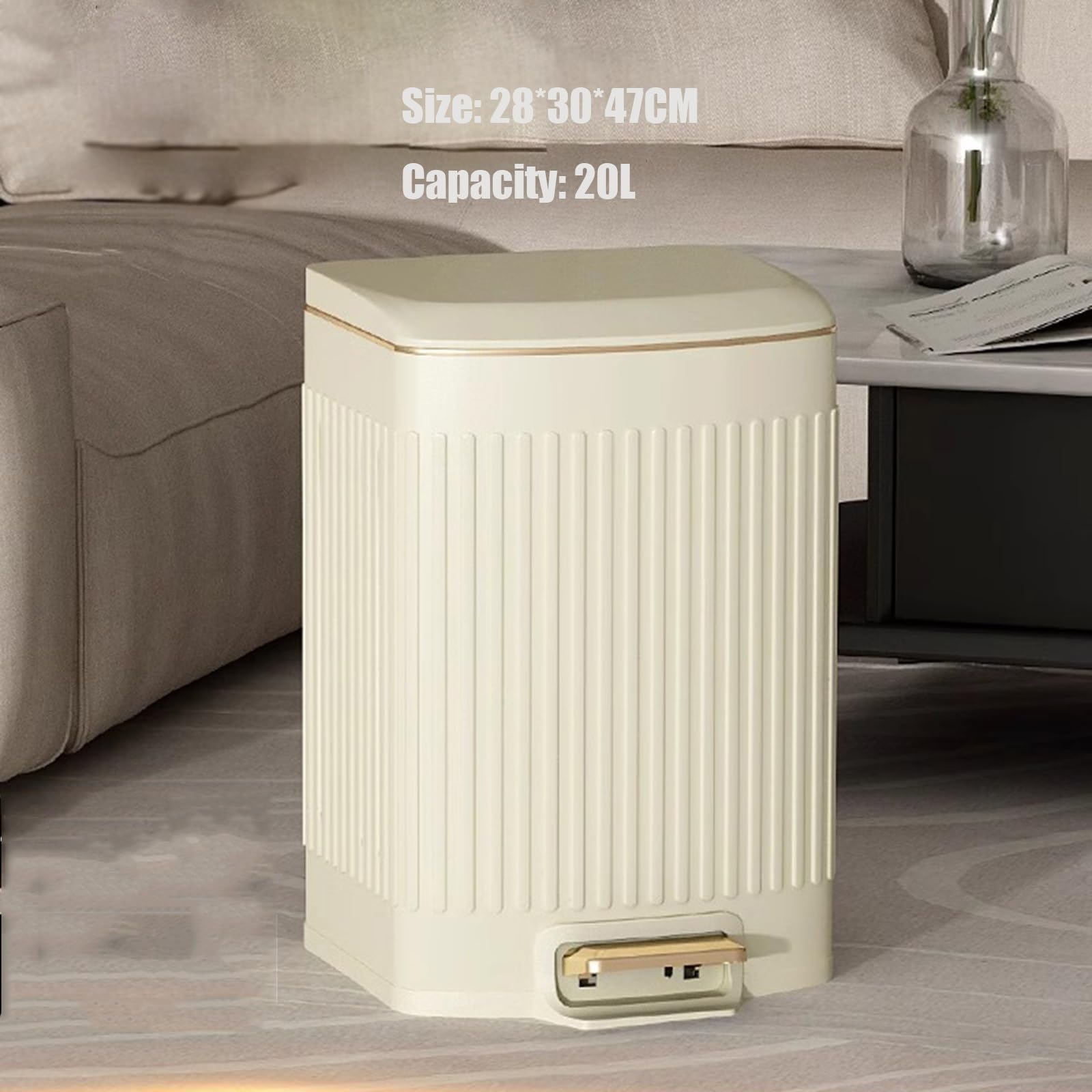bidoni per la cucina Pattumiera da cucina a pedale in acciaio inossidabile 20L Grande semplice moda for la casa Soggiorno con coperchio Bidone della spazzatura Cestino for rifiuti bidoni per la polver