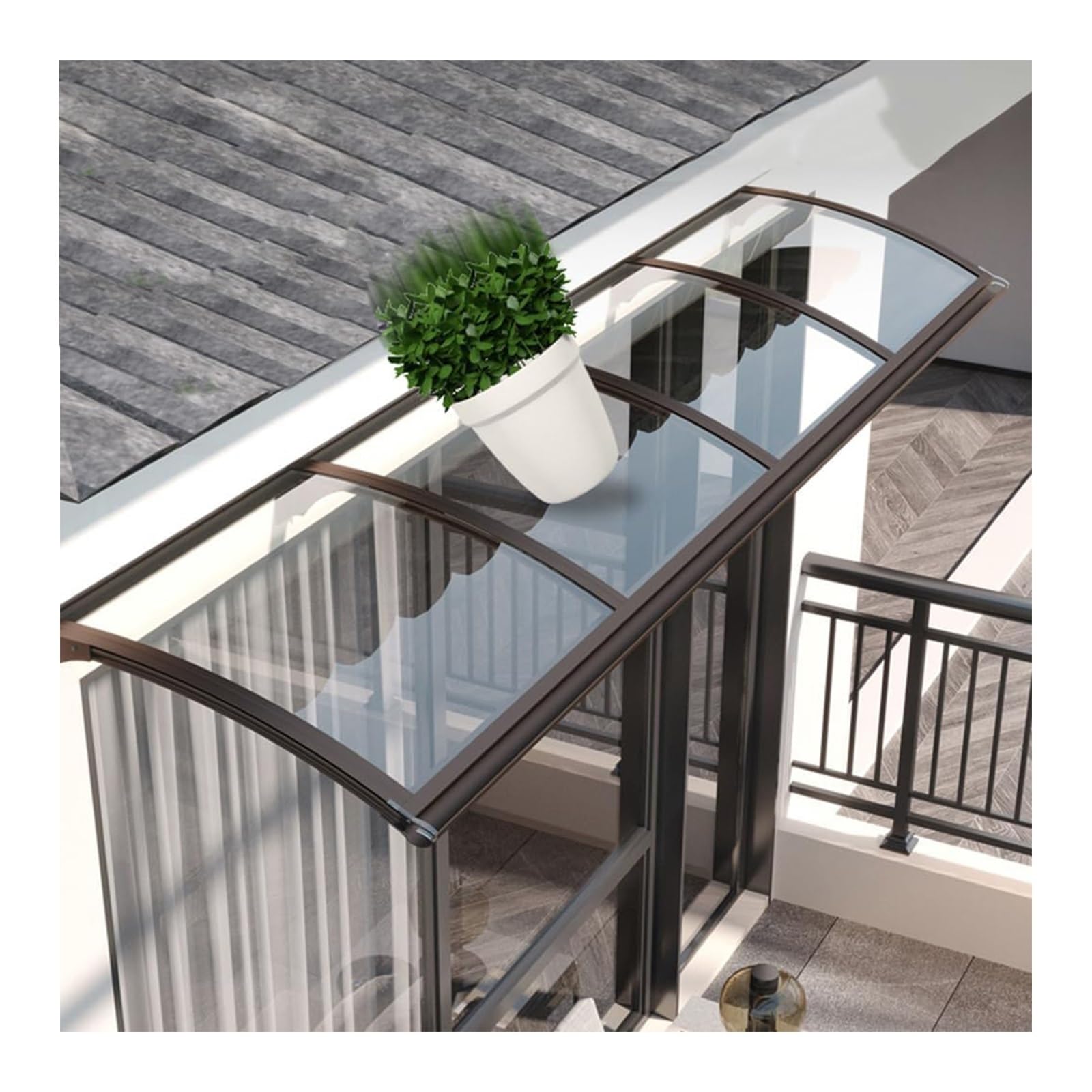Copertura per porta in policarbonato resistente alle intemperie per esterni (80 x 160 cm), protezione elegante per case e aziende