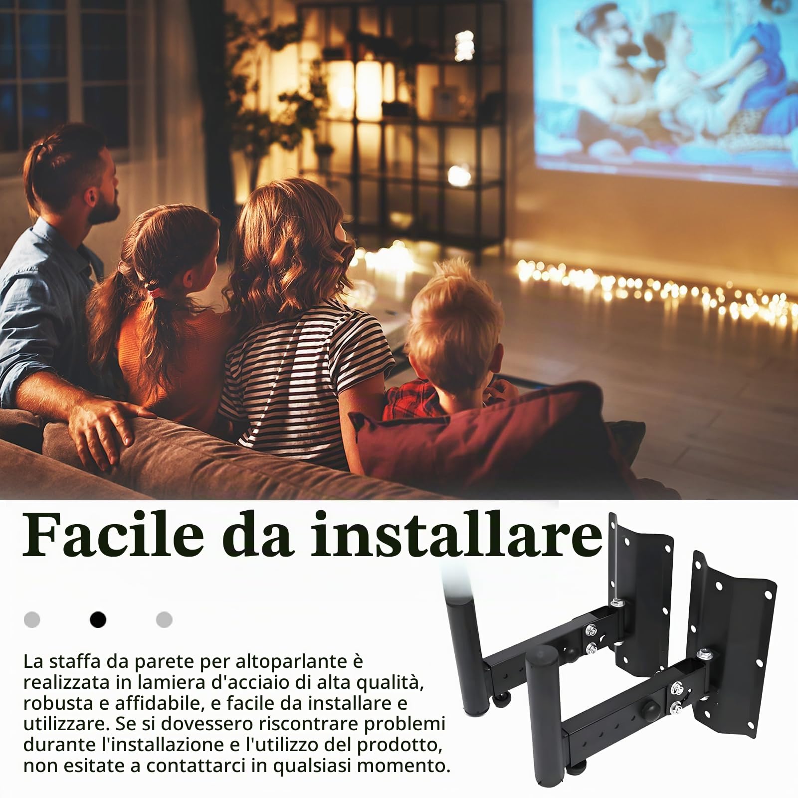Supporto Per Altoparlante Da Parete In Metallo, 2PCS Scatole Per Altoparlanti A Parete Staffa Regolabile Supporto Per Altoparlante Per Montaggio A Parete Per Altoparlanti Universali Fino A 35 Kg