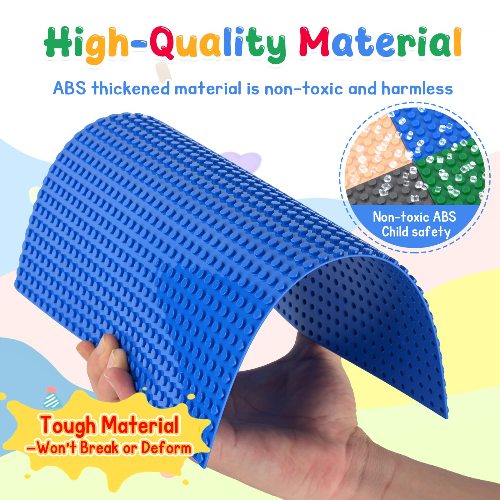 Scatola Di Piastrelle Base Per Mattoncini – 13 Forme E Multicolor, Compatibili Con Le Principali Marche Di Building Blocks - 2