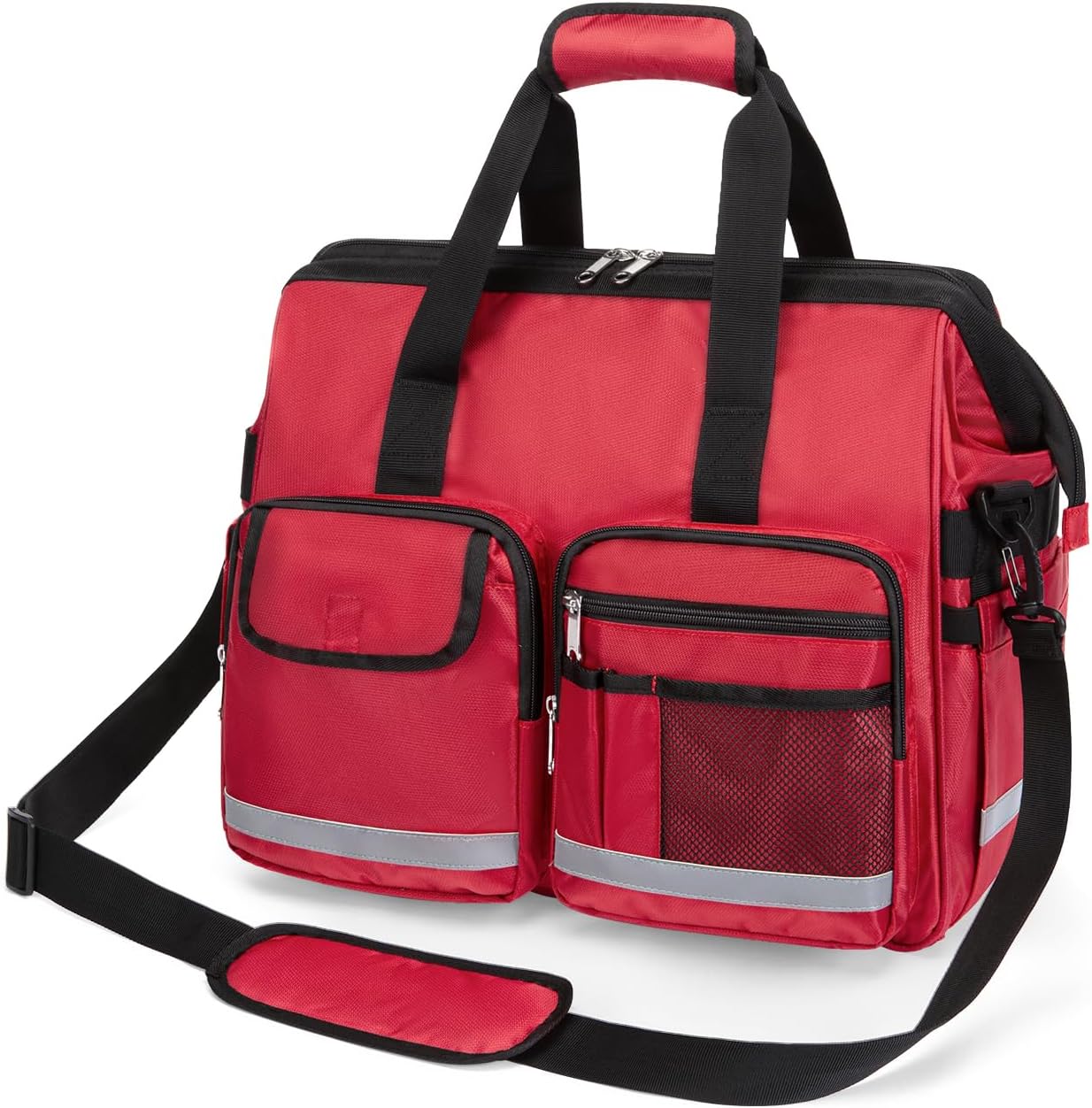 Medical Bag for Doctor Home Health Nurse Trauma Red Ems Emergency Duffle First Responder Emt Med Dr Nurse Nursing Equipment Paramedic Bag with Compartment Ultimate Physician Clinical