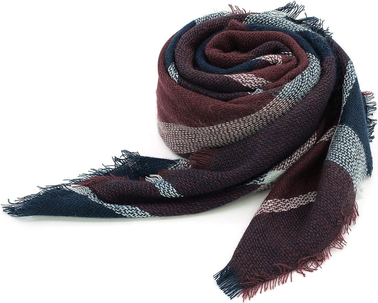 American Trends Womens Fall Winter Scarf Plaid Tassel Soft Warm Blanket Scarves Womens Shawl Wraps - Image 4
