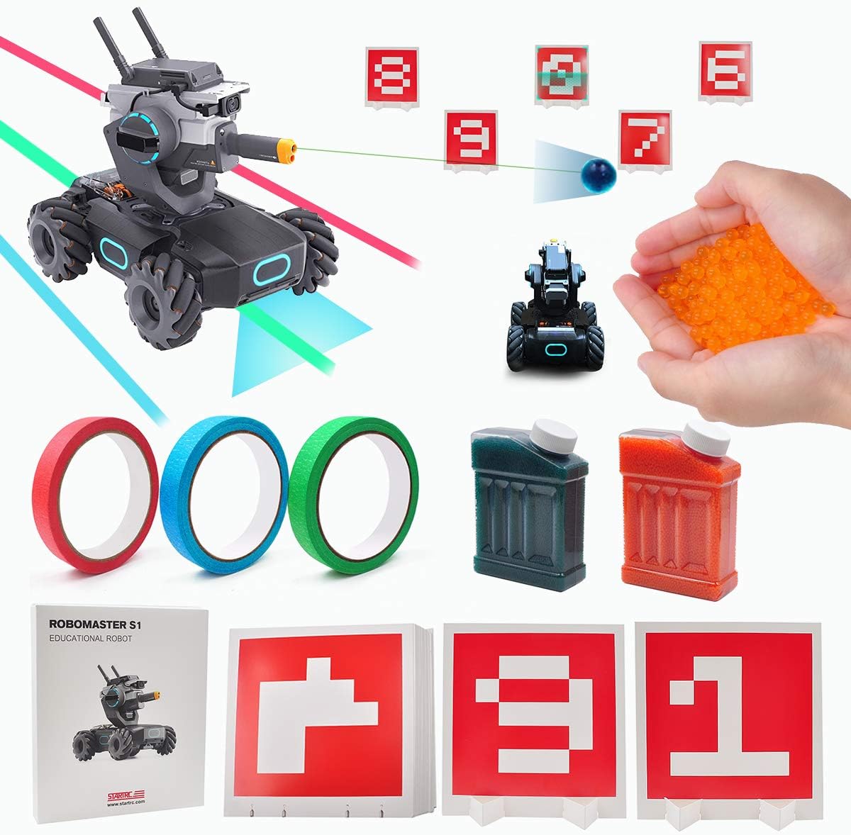 TOMAT RoboMaster S1 Gel Beads, 6 in 1 Expansion Kit Training Target for DJI RoboMaster S1 Accessories