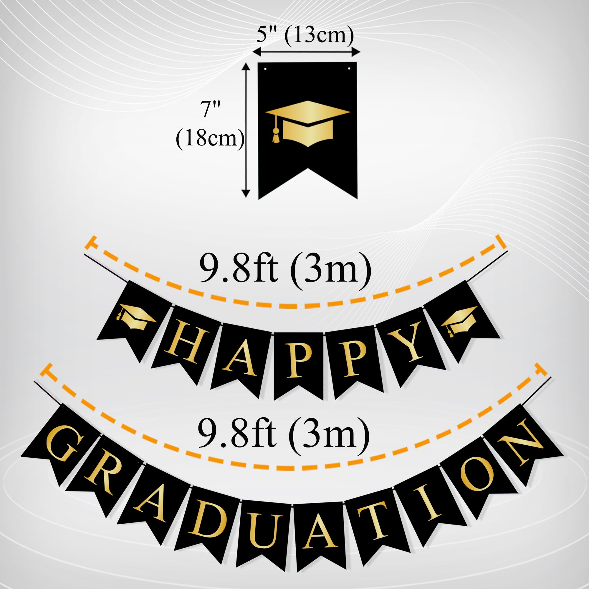 Uniwish Abschluss-Banner 2021 – Jute-Wimpelkette, 2,5 M Lang, Für Graduierungsparty-Dekoration