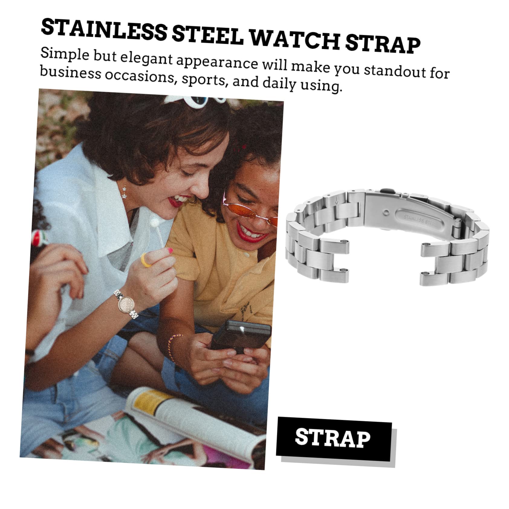 3pièces Bracelet Inoxydable Pour Montre Connectée Élégant Et Confortable Pour Sport Occasions Professionnelles
