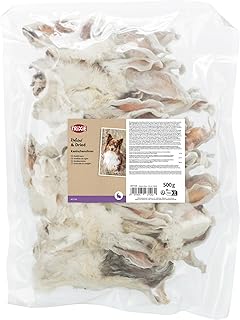 TRIXIE Kaninchenohren mit Fell, Hundesnack 500g