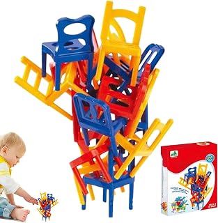 Juego De Apilamiento para Niños-Juego De Sillas Apilables, TetraTower Balance Sillas, Montessori Bloques Construccion, Regalo De Juguetes De Rompecabezas para Niños De Educación Temprana