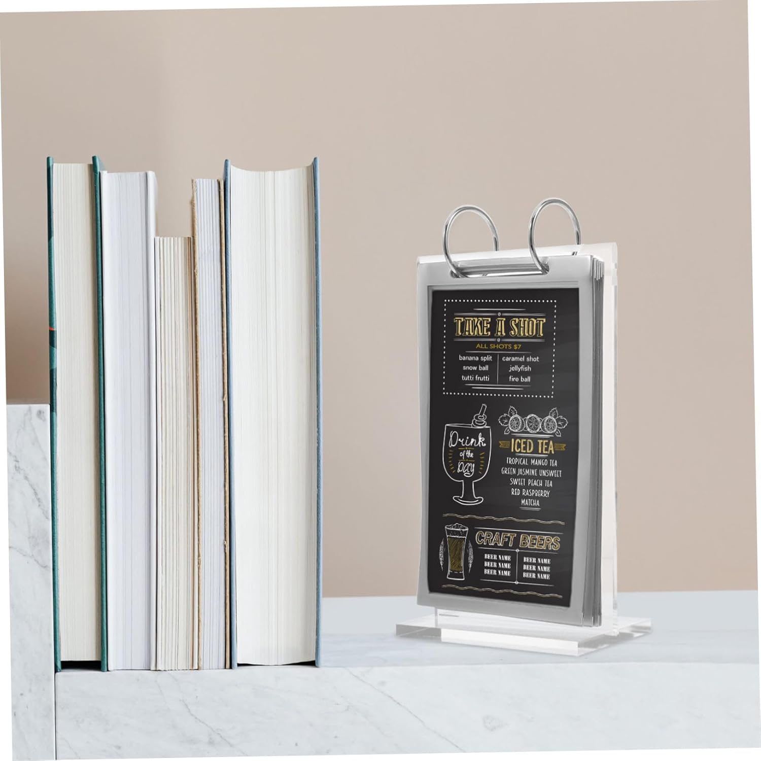 5pcs Display Stand with Base for Menus Table Cards and Signs High Transparency Stable Design for Restaurants Offices and Events Vertical