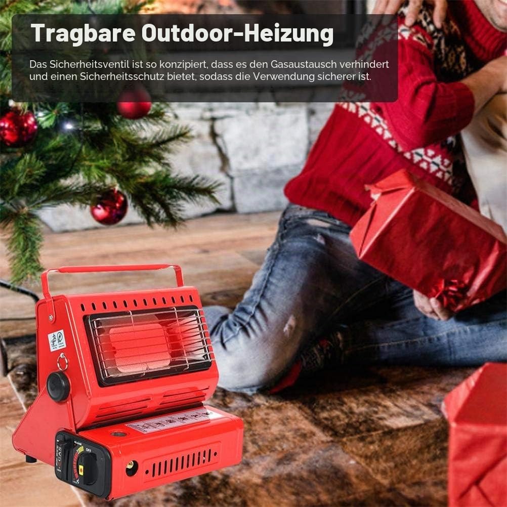 Tragbare Gasheizung Kochherd Camping Heizung für Zelt Outdoor Indoor 1,3KW 90G/H 2 in 1 Butan Flüssiggas Brenner Outdoor Gase Heizung für Camping Angeln Zelt Zuhause