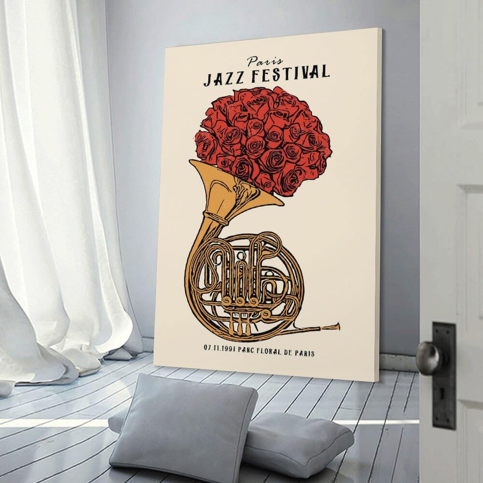 Junmoney Decorative Canvas Print Paris Jazz Festival, 24x36inch(60x90cm), for New Homes, Bedrooms Or Workspaces, A Wall Art Gift for Fresh Interiors