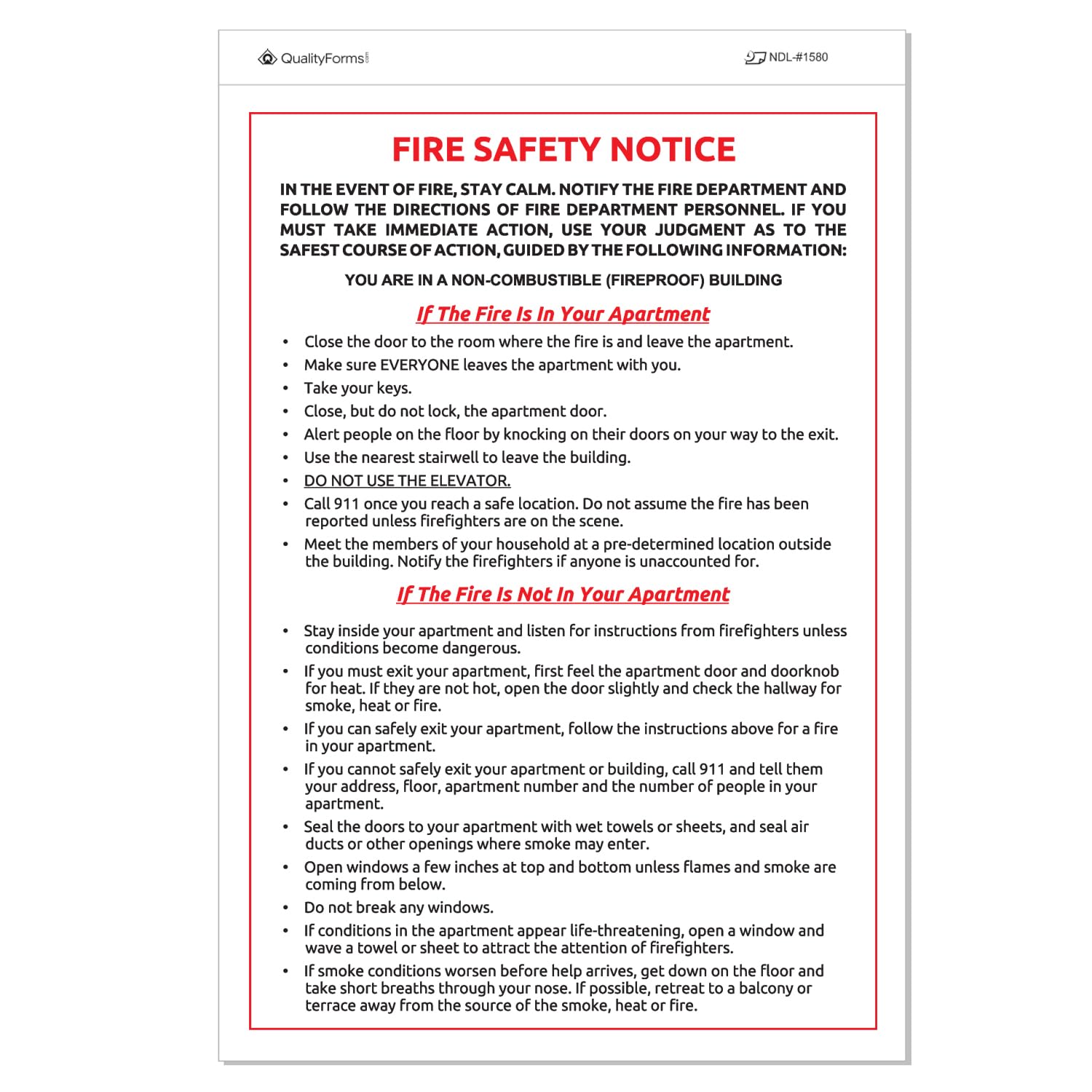 Fire Safety Notice Labels - NYC Compliant -8